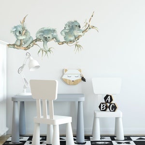 Koala on a Branch Removable Fabric Wall Sticker for Bedroom or Nursery Decoration