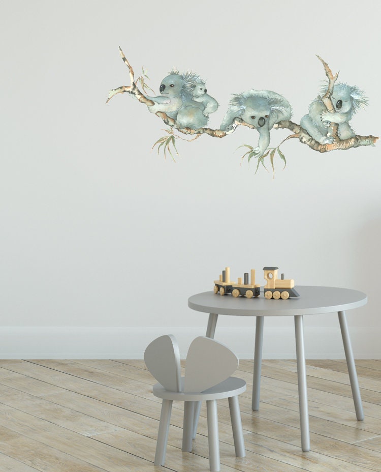 Koala on a Branch Removable Fabric Wall Sticker for Bedroom or Nursery ...