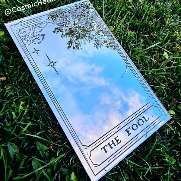 Tarot Mirror Acrylic Small, Med, Large - See Description - Major Arcana Laser Engraved Wall Decor Gift Spirituality Astrology Witch Magi Art