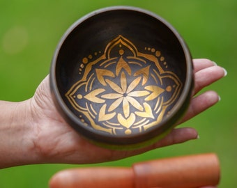 Singing Bowl for Healing - Lotus Symbol | Sound Healing Bowl for Meditation