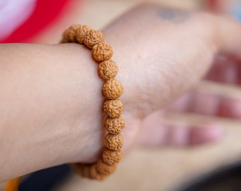 Handmade Rudraksha Seed Bracelet: Authentic Shiva Beads from Himalayas
