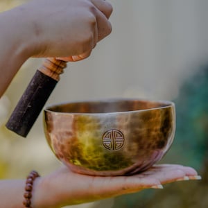 Klankschaal volle maan | Tibetaanse handgemaakte klankschaal | Speciale klankhealingkom voor meditatie en energie