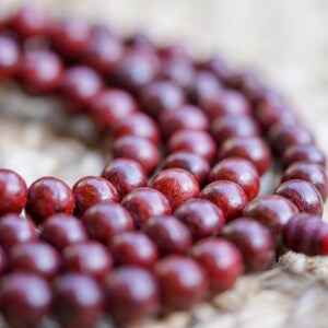 Genuine Rosewood Mala: Natural Wood Prayer Beads - Sacred Jewelry