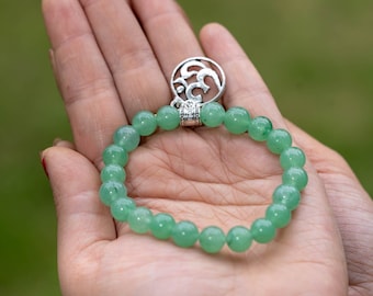 Sale - 100% Natural Green Jade Round Bracelets | Lava Handmade Wrist Bracelet | Unisex band and great for bracelet gifts SALE