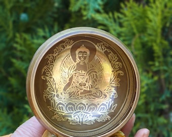 Tibetan Singing for Sound Healing with Buddha Art | Small size Sound Bowl for beginner