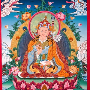 Guru Rinpoche TIbetan Thangka Painting - Best Quality authentic thangka