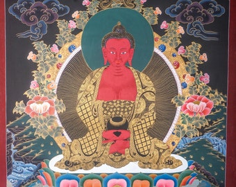 Amitabha Buddha Thangka painting - Tibetan Arts | High Quality Fine Painting