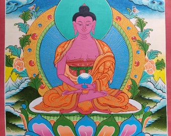 Amitafu Buddha - Namo Amitabho Painting - Thangka from Nepal for dhamma practice