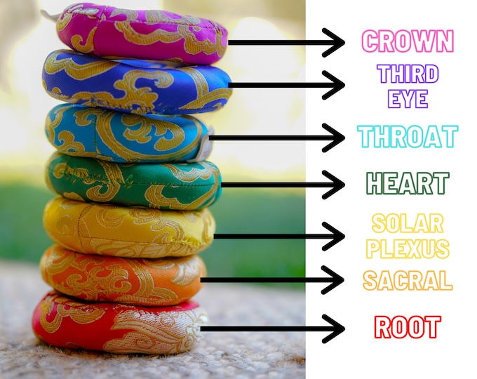 7 Chakra set Cushion for Singing Bowls | Vegan Friendly yoga & meditation accessory - Perfect Cute Cushions SALE
