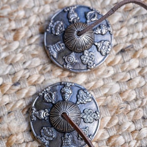 Tingsha Chimes for Negative energy clearing - Beautiful Carved Cymbals - Buddhist Tingsha for Prayer and Meditation
