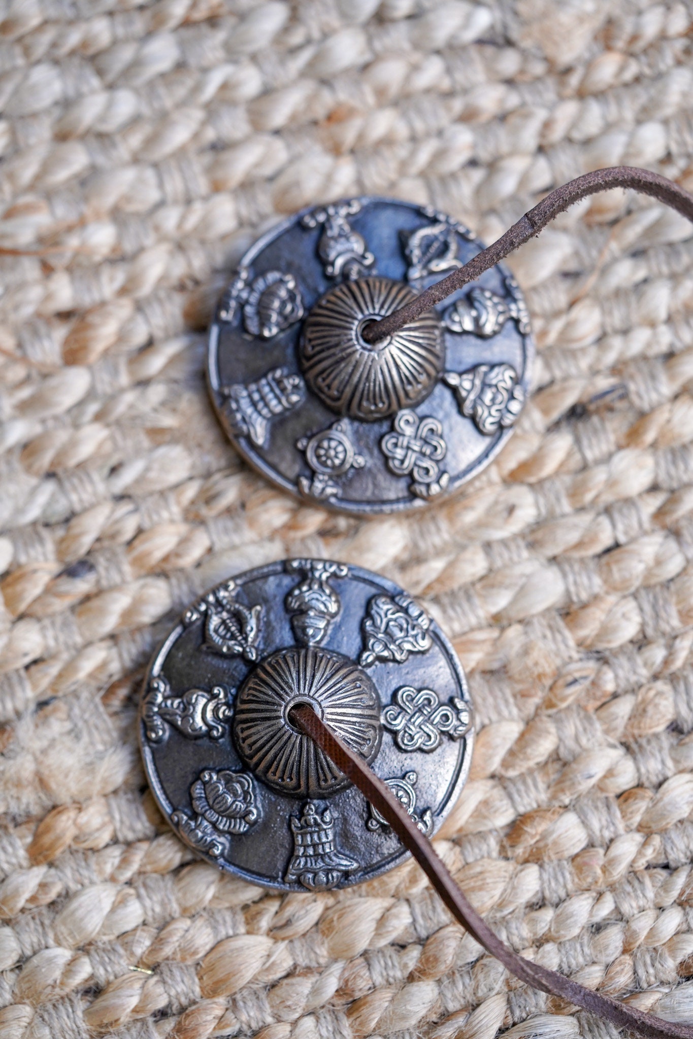Tingsha Chimes for Negative energy clearing - Beautiful Carved Cymbals - Buddhist Tingsha for Prayer and Meditation