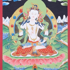 Tibetan Vajrasattva Thangka | Authentic Hand Painting Tibetan Thangka Art | Best for Meditation and Spirituality