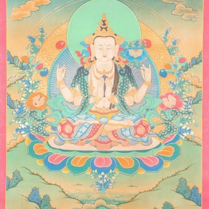 Chengresi Thangka  | Authentic Tibetan Art made by the Artisans of Nepal | Religious and Spiritual