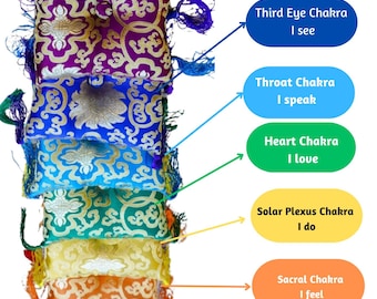 7 Chakra set Cushion | Vegan Friendly yoga and meditation accessory - Perfect for Singing Bowls