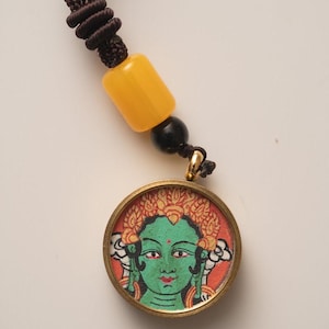 Green Tara Ghau Thangka Mini Locket – Sacred Amulet of Compassion, Protection & Spiritual Healing