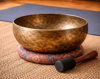 Large Size Meditation Bowl with good vibration | Standing Tibetan Handmade Singing bowl for healing