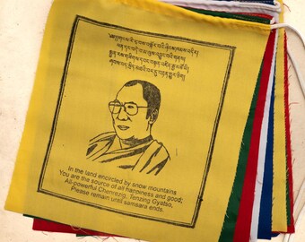 Dalai Lama Prayer Flag | Invoke Blessings of Compassion, and Peace with Authentic Tibetan Art | Elevate Your Space with Spiritual Harmony