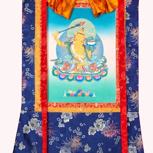 Manjushri Thangka | Wall Hanging Tibetan Painting | Genuine Tibetan Art for Meditation and Spirituality