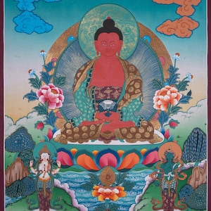 Amitabha Buddha Thangka painting - Tibetan Arts | High Quality Fine Painting