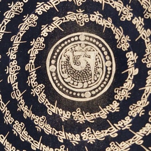 Handpainted Om Mandala on Wall decor.