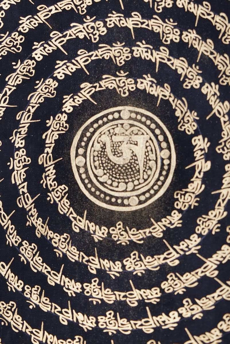 Handpainted Om Mandala on Wall decor.
