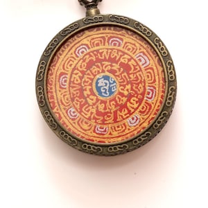 Sacred Tibetan Om Ghau Thangka Locket – Traditional Buddhist Amulet for Inner Peace, Protection & Spiritual Connection