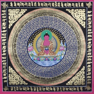 Sale - Amitabha Buddha Mandala Painting for Wall Hanging | Hand Painted Tibetan Thangka art from Himalayas