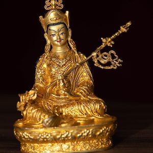 Guru Padmasambhava Statue from Nepal  | Hand made Statue for Meditation or Decoration - Antique looking statue