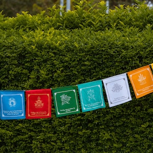 Asthamangal Prayer Flags | Tibetan Langata Zen flags for wall hanging, meditation and decoration
