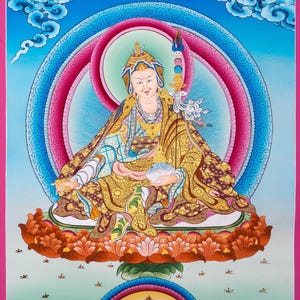 Guru Rinpoche TIbetan Thangka Painting - Best Quality authentic thangka