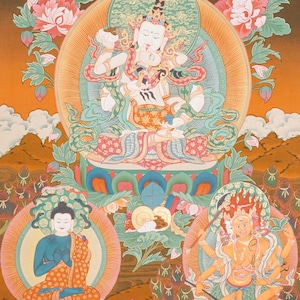 Handpainted Vajrasattva Shakti Thangka |  Buddhist Tibetan Art for Purification and Empowerment |  Ideal for Sacred Spaces and Wall Decor