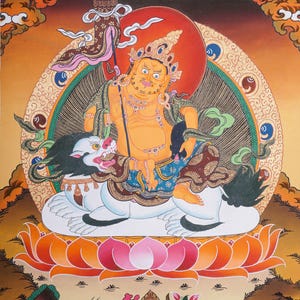 Singh Zambala Thangka Painting | Wealth and Prosperity in Traditional Tibetan Art