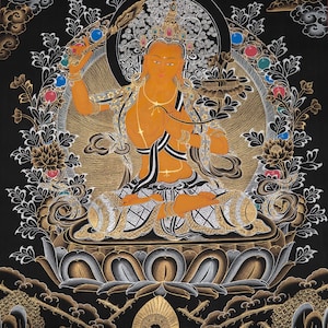 Tibetan Manjushri Thangka | Spiritual Deity of Wisdom and Learning | Handpainted Himalayan Buddhist Art