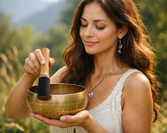 Handmade Dotted Tibetan Singing Bowl – Nepal Meditation, Sound Healing, Yoga Decor