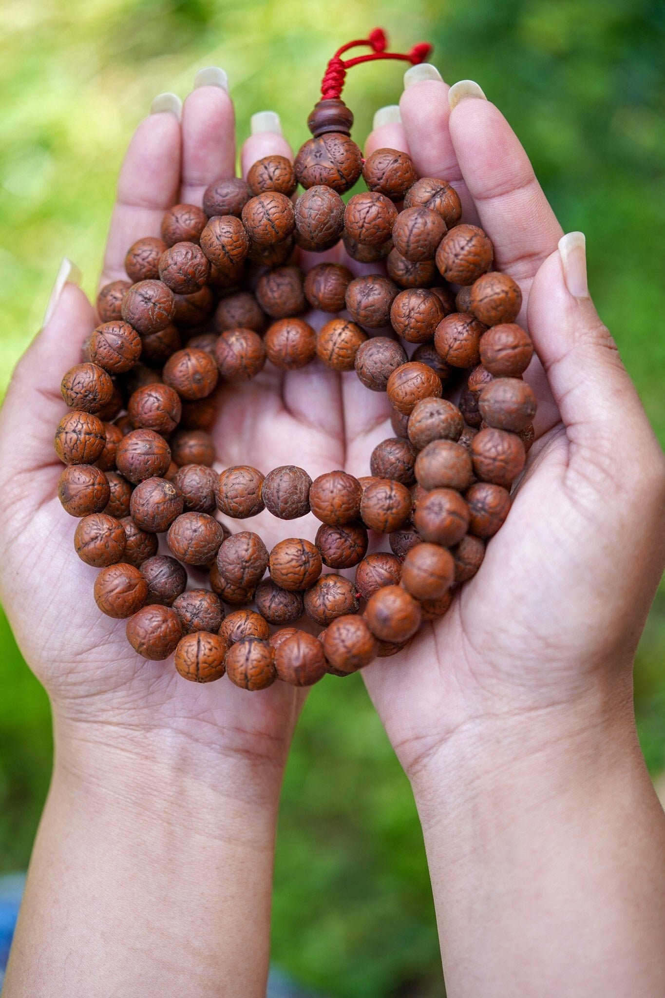 Genuine Bodhi Japa Mala From Nepal | 12mm Antique Dark Mala
