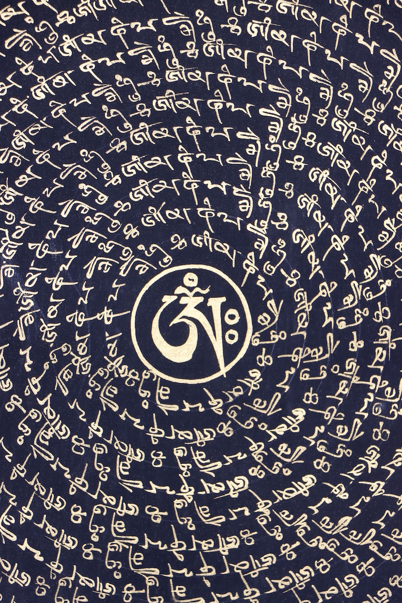 Handpainted Om Mandala on Wall decor.