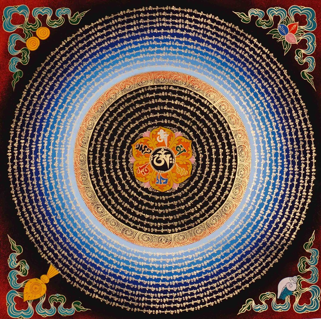 Buddha Mandala Thangka Wall Art | Tibetan Sacred Geometry Painting ...