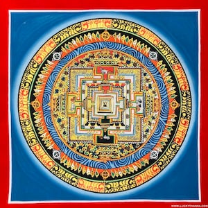Special! Round Mandala with variety of colors| Kalachakra Mandala Tibetan Thangka Painting for Good Luck and Positivity