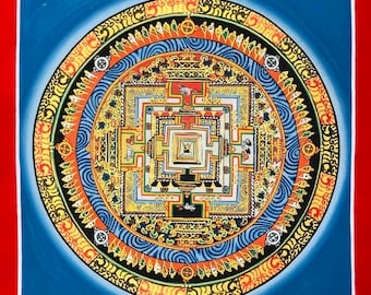 Special! Round Mandala with variety of colors| Kalachakra Mandala Tibetan Thangka Painting for Good Luck and Positivity