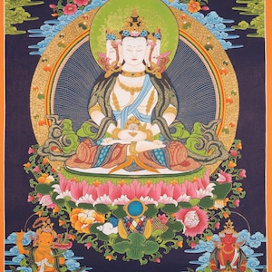Amitabha Buddha Painting | Tibetan Thangka Wall Hanging | Best Meditation Altar Paintings| Red Buddha Thangka