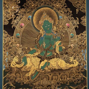 Green Tara Thangka for Decoration or Meditation - Tibetan Thangka Arts