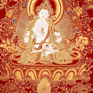 Vajrasattva Thangka | Handpainted Tibetan Buddhist Art for Purification and Healing | Traditional Himalayan Thangka Painting