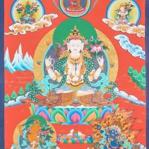 Handpainted Tibetan Chengresi Thangka | Best Thangka for Prayer and Meditation