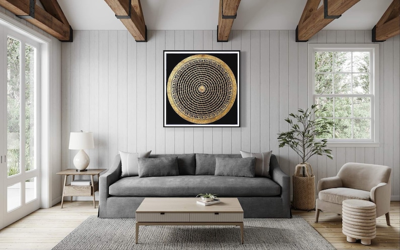 Handpainted Om Mandala on Wall decor.