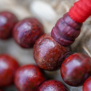 Genuine Rosewood Mala: Natural Wood Prayer Beads - Sacred Jewelry