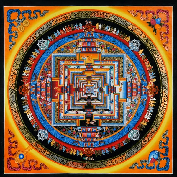 Sale - Hand Painted Kalachakra Mandala Thangka Painting - Free Shipping Worldwide | Buddhist art for Decor and Meditation