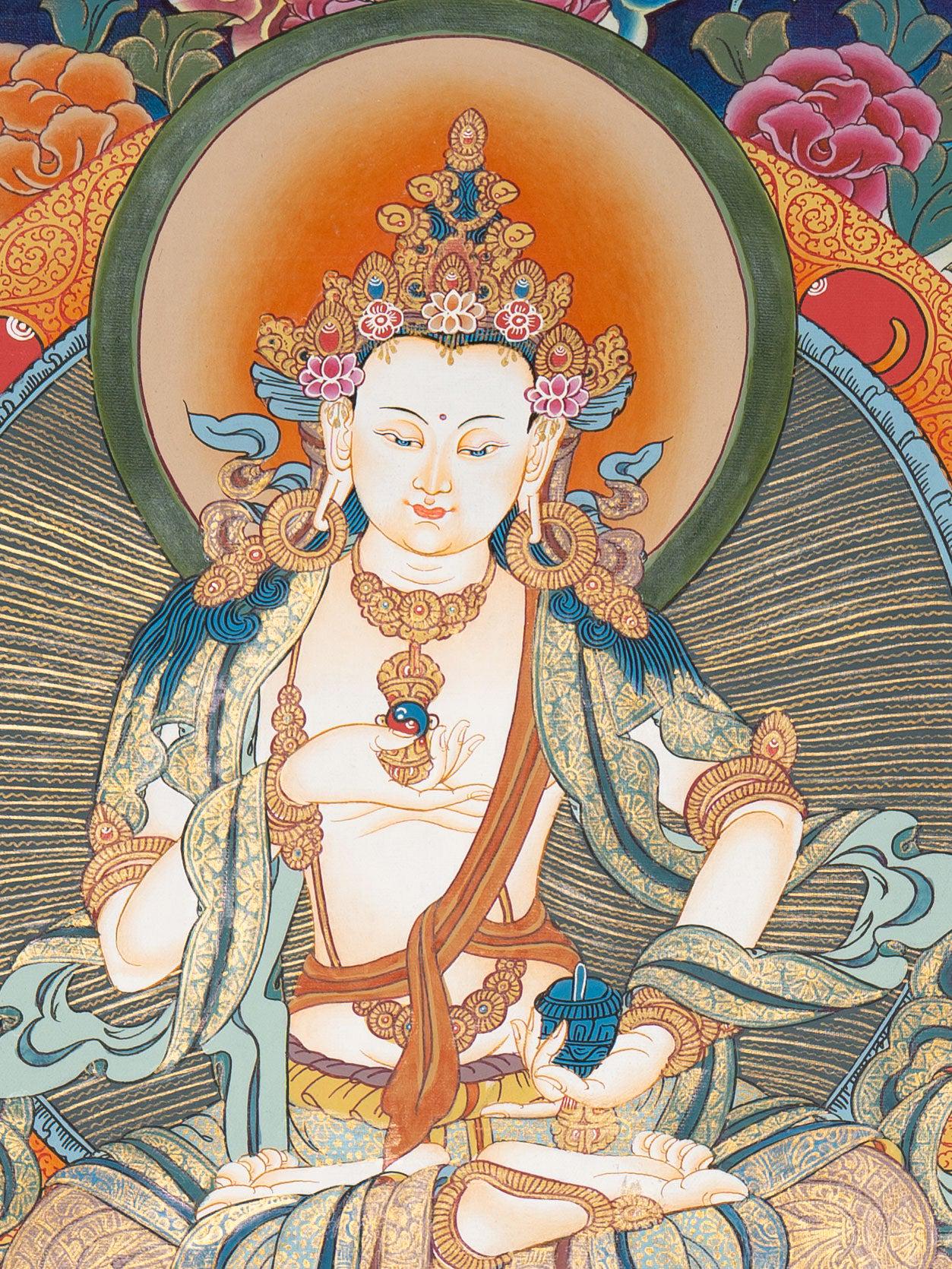 高級手描き唐カ ザキラム 壁掛け チベット伝統美術 額装済み 財運 厄除け il_fullxfull.7098586995_lye2.jpg