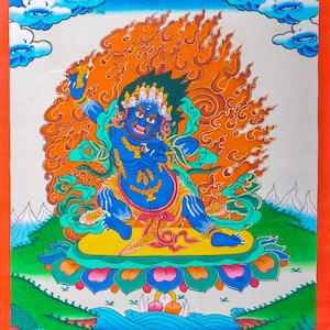 Vajrapani Thangka Painting from Nepal - Vajrayana Buddhist Practitioner Painting -