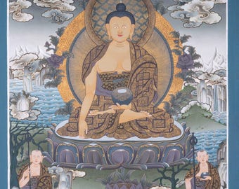 チベット釈迦牟尼仏タンカ作品｜悟りを開いた人の手描きの傑作｜瞑想