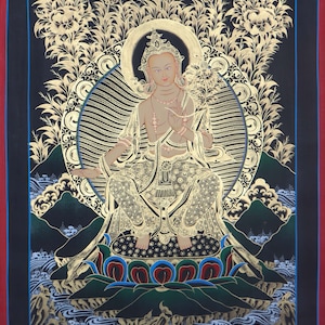 Genuine Tibetan Thangka of Maitreya Buddha - BUDDHIST PAINTING for Meditation and Dharma Practice
